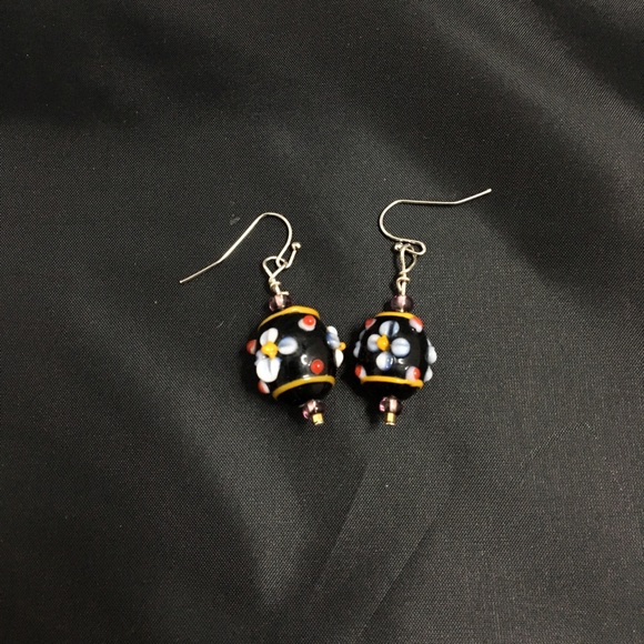 Handmade Glass Bead Earrings - Picture 5 of 6